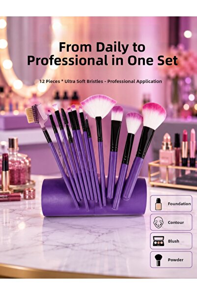 UCUZTEKNO 12 Pieces Makeup Brushes Set Ergonomic Handle Suitable for Applying...