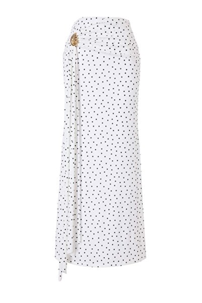 Trendyol Collection Black-White Plain Accessory Detailed Maxi Knitted Sandy S...