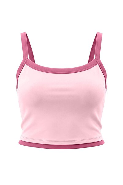 Trendyol Kollektion Rosa gestricktes Sport-Top/Bluse aus weichem Bürstenstoff...