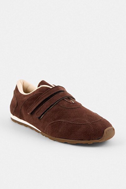 TRENDYOL SHOES Brown Suede Velcro Women's Sneaker Takaw27Sn00001