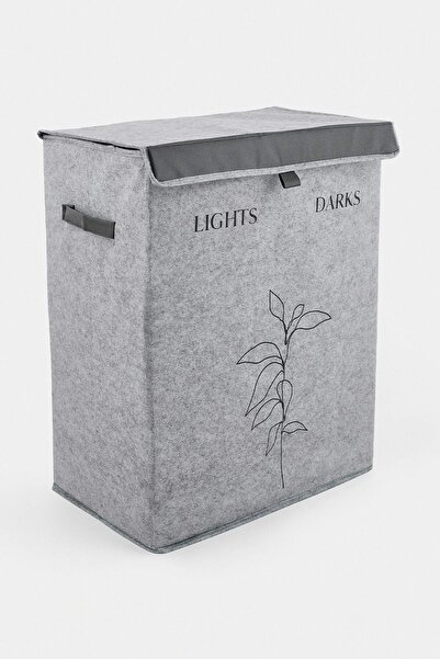 TRENDYOLMİLLA HOME 2-Compartment Laundry Basket with Lid Tphaw27St00002