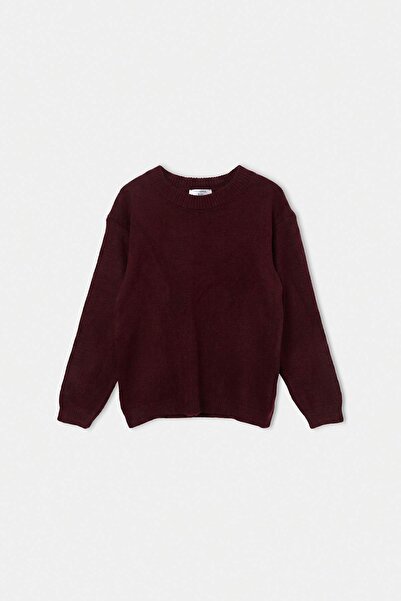 TRENDYOLKIDS Burgunderfarbener Mädchenpullover TKDAW27KZ00008