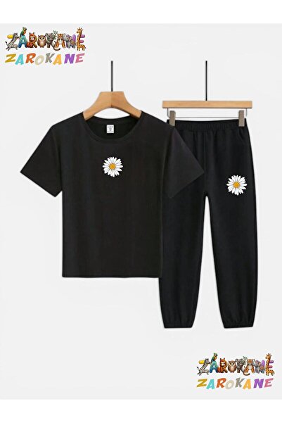 ZAROKANE Tek Papatya Printed Top and Bottom Tracksuit/T-Shirt Two-Piece Child...