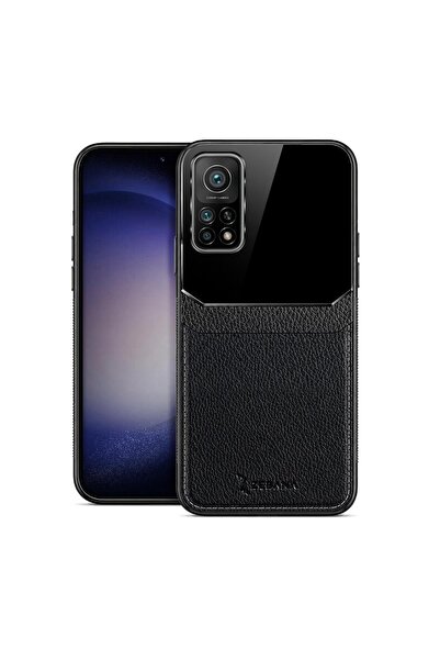 Zebana Xiaomi Mi 10T Pro Uyumlu Kılıf Lens Deri Kılıf Siyah