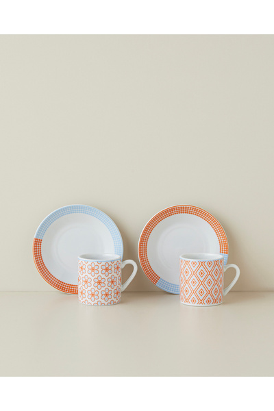 English Home Sora Bloom Porselen 12 Parça 6 Kişilik Kahve Fincan Takımı 80 ml...