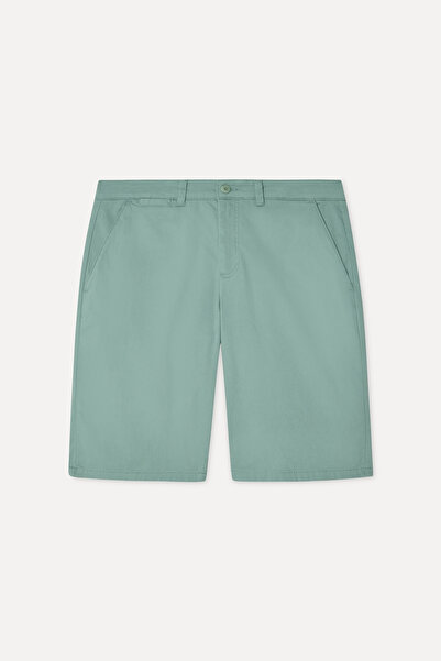Mudo Men's Green Gray Straight Fit Chino Shorts