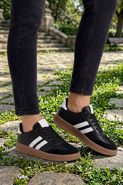 mihra home Corin Sneaker Unisex Hafif Kahve Taban Bağcıklı Günlük Spor Ayakkabı