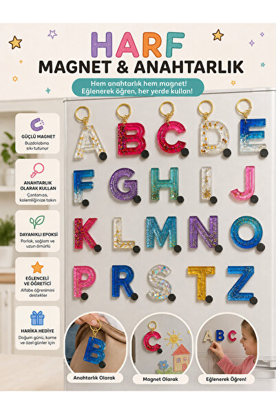 ESYCREATİVE HARF MAGNET, ANAHTARLIK, AKSESUAR