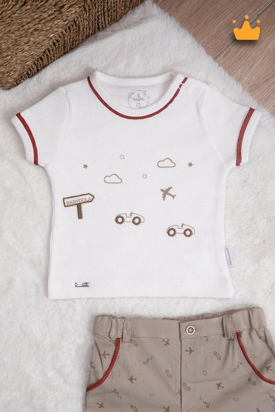 Babydola %100 Pamuk Triko Kız Erkek Bebek Çocuk Şortlu Takım 15031