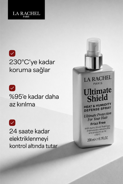La Rachel Elektriklenmeyen, Pürüzsüz Ve Parlak Saçlar İçin Isı Ve Boya Koruyucu Profesyonel Bakım Spreyi