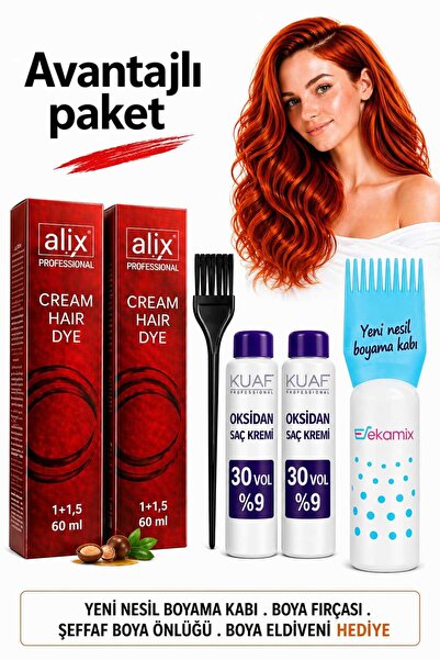 Alix Saç Boyası 8-0 Koyu Sarı 2 Adet + Oksidan 20vol 2 Adet+Fırça