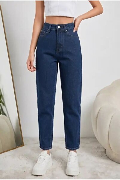 HerTon Kadın Yüksel Bel Mom Jean Pantolon %100 cotton Esneme yok