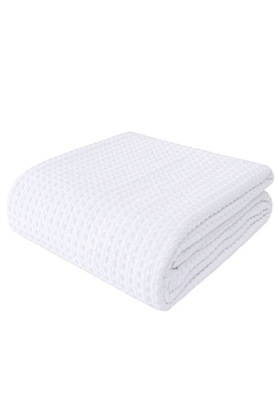 Rns 5 Adet Beyaz Tek Kişilik Otel Tipi %100 Pamuk Koton Pike Örtüsü 160×220 Cm