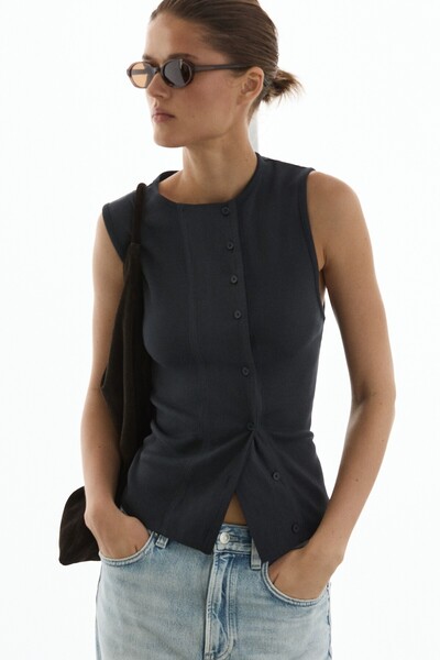Massimo Dutti Patlet detaylı pamuklu top