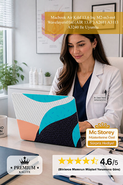 Mcstorey Macbook Air Kılıf 13.6 Inç M2-m3-m4 Wavelayers01nl (AİR 13.6”) A2681...