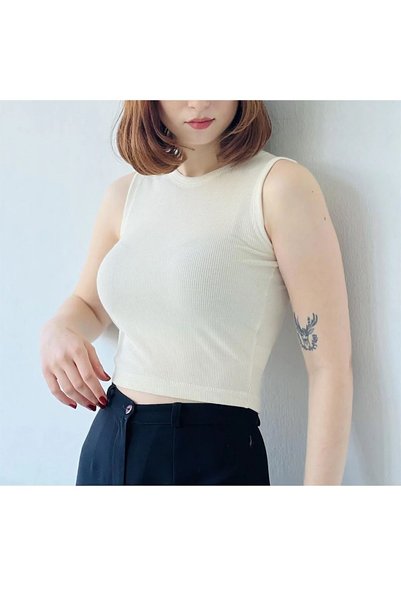 ÖZGÜR KUMAŞ Cream Camisole Fabric