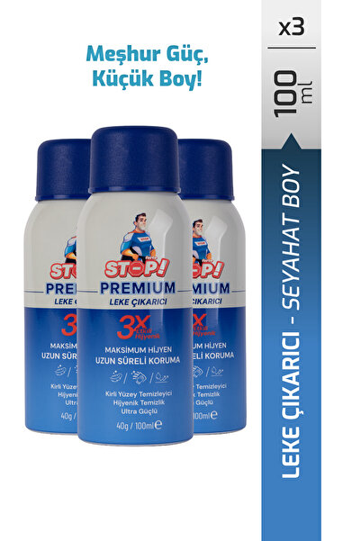 STOP Forte 3'lü Leke Çıkarıcı 100 ml - Seyahat Boy (Aerosol İçerikli)