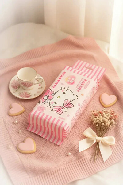 SANRIO Lisanslı Hello Kitty İnci Dokulu Kuru Mendil – %100 Viskon Yumuşak Eko...