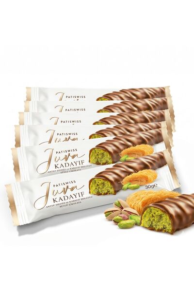 Patiswiss Juva Antep Fıstığı Ve Kadayıflı Dubai Çikolatası Bar, 30g x 6 Adet