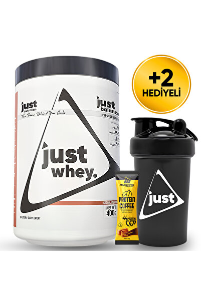 Just Nutrition Whey Protein Tozu + Karbonhidrat 400 Gr 8 Servis Çikolata + Sh...