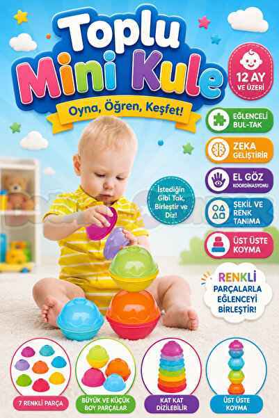 Doğan Oyuncak Dünyası Bulk Mini Tower - Baby Toys - Educational Toys - Baby P...