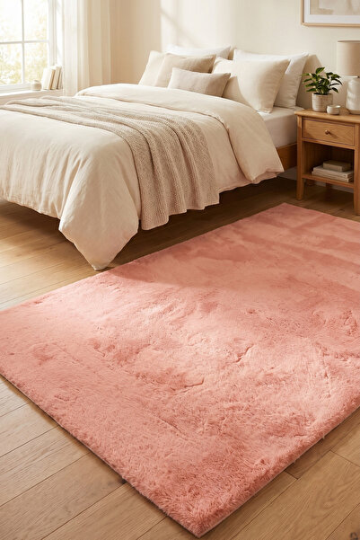 Halispecial Bulut Pembe Yüksek Havlı Peluş Halı-Ultra Yumuşak Lüks Doku-Kayma...
