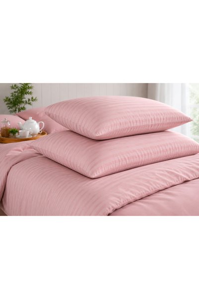 Beğenal Single Cotton Natural Stripe Duvet Cover Set