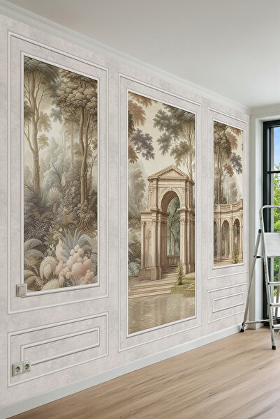 dreamwall Duvar Çıtası ve Klasik Mimari Desenli Modern Tekstil Duvar Kağıdı