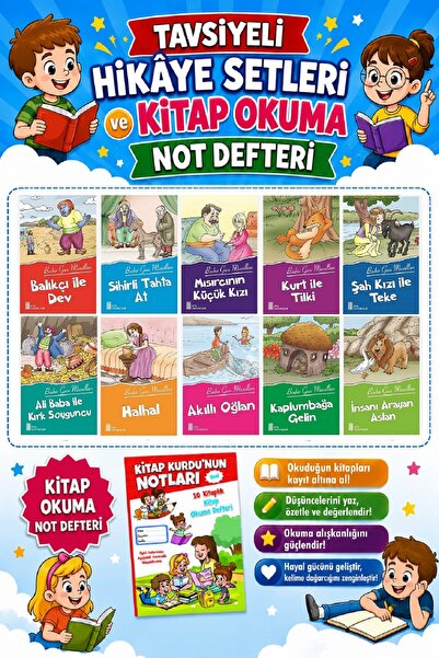 Ata Yayıncılık 1.sınıflar Için Binbir Gece Masalları + Kitap Okuma Not Defteri