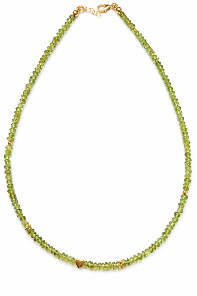 Cunda Doğal Taş Design Zebercet ( peridot ) Doğal Taş Kolye Özel Kesim