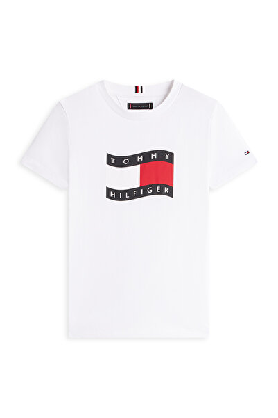 Tommy Hilfiger Beyaz Erkek Çocuk Baskılı T-Shirt KB0KB10275YBR