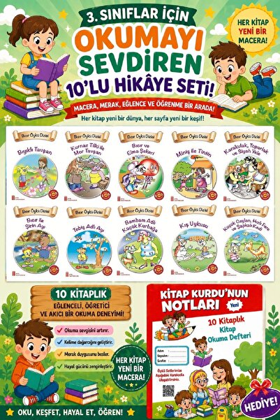 Ata Yayıncılık 3.Sınıflar İçin Okumayı Sevdiren 10 lu Hikaye Seti 3 (Kitap Ok...