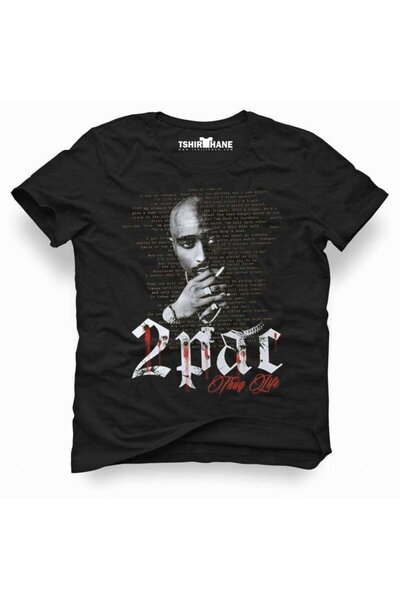 Tshirthane Ανδρικό μπλουζάκι 2pac Thug Life Hip-hop Rap Music Printed Slim Fi...