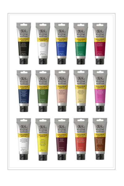 Winsor Newton Galeria 120 ml. 15 Renk Premium Akrilik Boya Seti