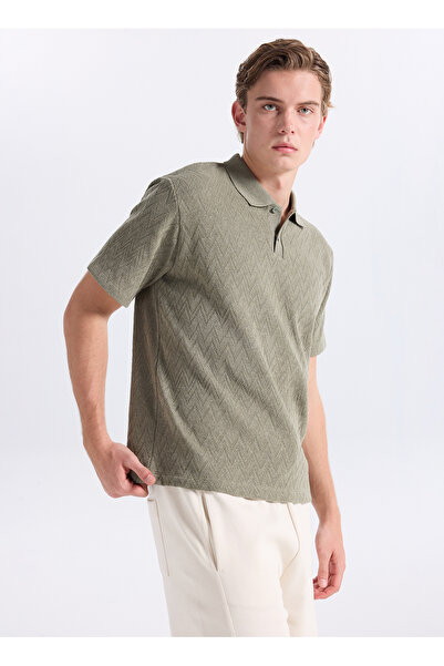Jack & Jones Yeşil Erkek Regular Fit Zikzak Desenli Polo T-Shirt 12308294 JPR...