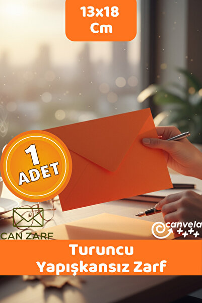 İstisna Turuncu Zarf 13x18 cm Kartpostal Davetiye Zarfı
