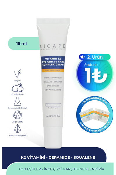 Licape Vitamin K2 Göz Çevresi Bakım Kremi 15ml