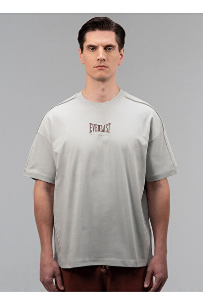 EVERLAST TM0133 365-Boxing Heritage Oversize Gri Bisiklet Yaka Düz Erkek T-Shirt