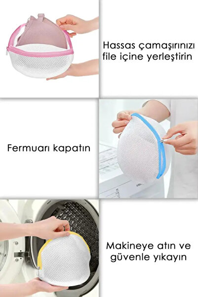 MorPort 3 Adet Lüx Air Sütyen Yıkama Filesi I İç Çamaşırı Yıkama Filesi ( BÜTÜN SÜTYENLERE UYUMLU )