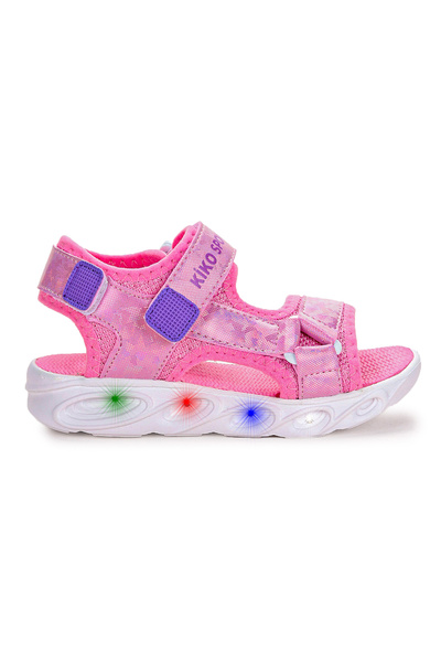 Kiko Kids Kivu Hologram Işıklı Kız Çocuk Cırtlı Sandalet Ayakkabı