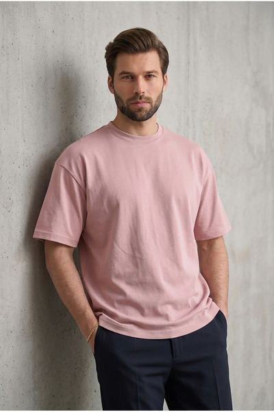 Madmext Чоловічі труси пильно-рожеві Oversize Fit Basic Tisort 6066