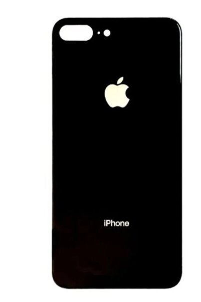 AZUR Apple İphone 8 PLUS Uyumlu Arka Cam Kapak Batarya Pil Kapağı Siyah + Yap...