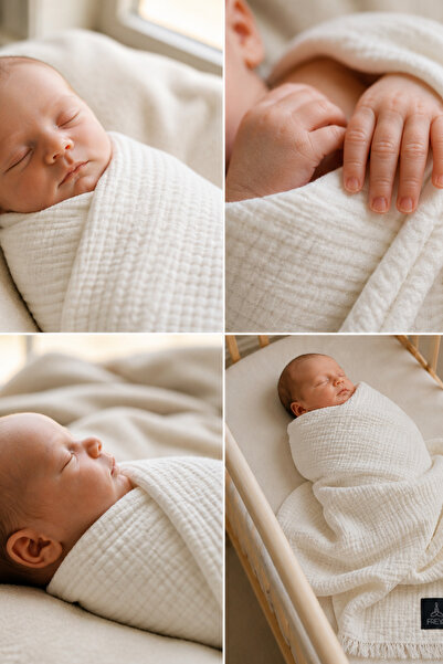 Freya Baby %100 Pamuk 4 Katlı Premium Müslin Bebek Battaniyesi