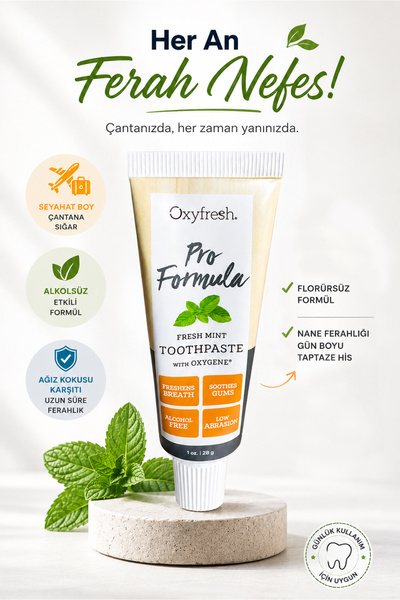 OXYFRESH Pro Formula Florürsüz Diş Macunu Seyahat Boy 28 gr
