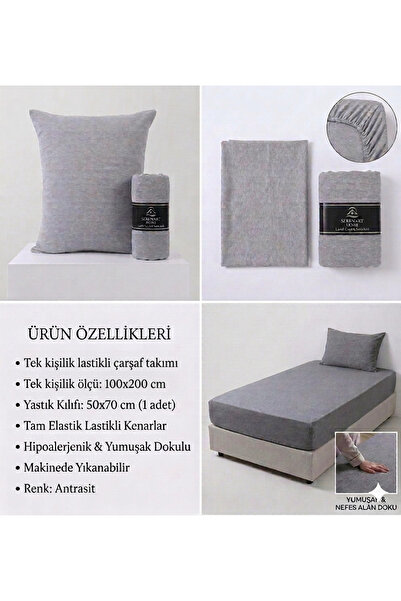 SERENART HOME SET cearșafuri elastice pentru o singură persoană
