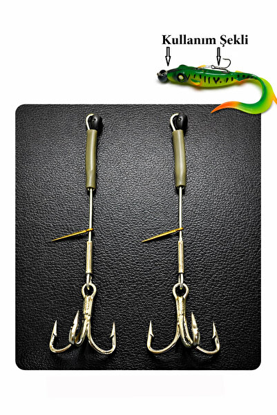 sr sazanrig Silikon Yemler için Üçlü İğneli Çelik Telli Rigs 8 cm 2'li Paket ...
