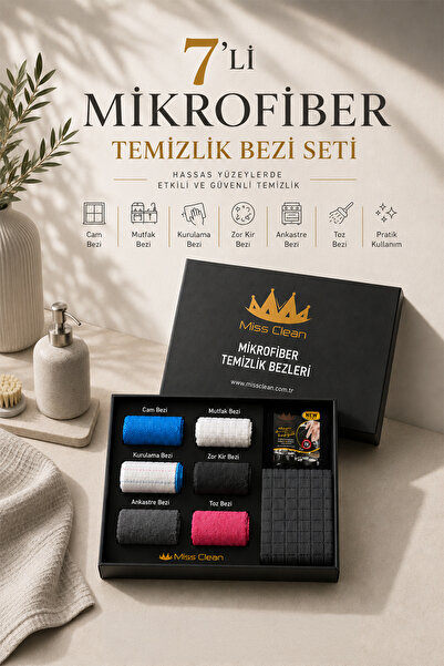 MissClean 7’li Mikrofiber Temizlik Bezi Seti – Miss Clean Kalitesiyle Camdan ...