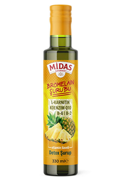 Midas Gourmet Bromelain Şurubu - L-Karnitin, Koenzim Q10, Vitamin B2 & B6 Des...