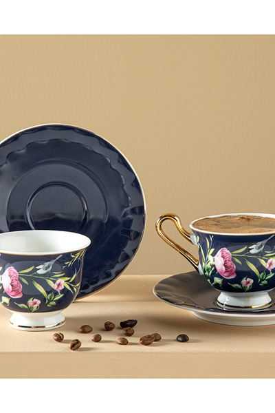 English Home Vanilla New Bone China Kahve Fincan Takımı 4 Parça 2 Kişilik Lac...