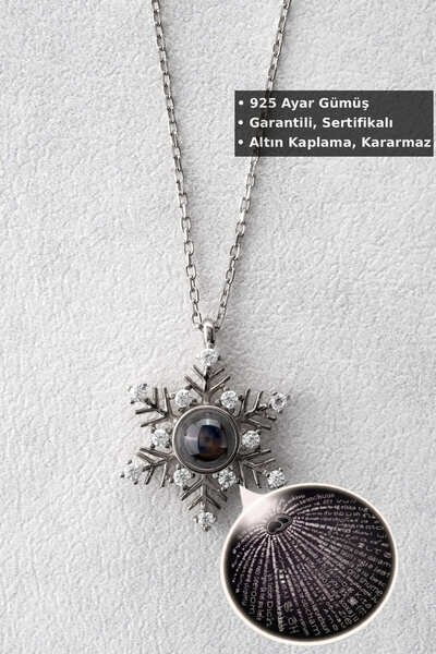 Jewelmim 100 Dilde Seni Seviyorum Kolyesi | Beyaz Altın Kaplama Hediye 925 Ay...